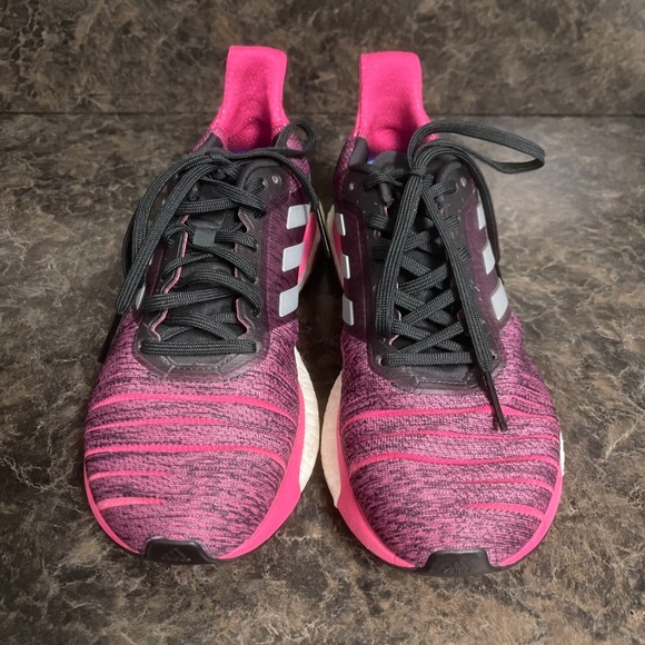Adidas Pink Solar Glide Boost Running Shoes Women Size 7.5 - Picture 3 of 8